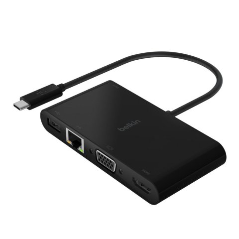 Docking Usb-c Belkin Avc004btbk A 1x Hdmi 4k 1xvga 1xusb-a 3.0 1x1gb Rj45 1xusb-c Pd 100w Color Negro