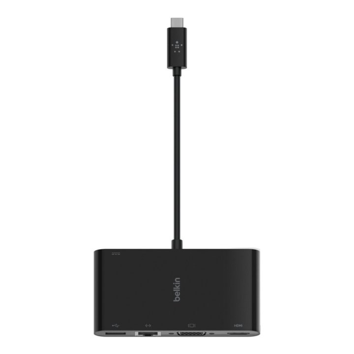 Docking Usb-c Belkin Avc004btbk A 1x Hdmi 4k 1xvga 1xusb-a 3.0 1x1gb Rj45 1xusb-c Pd 100w Color Negro