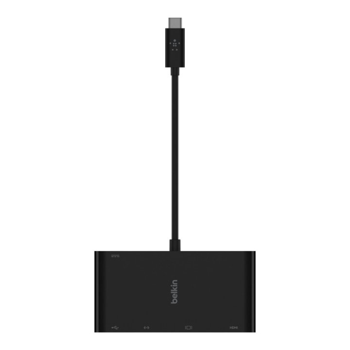 Docking Usb-c Belkin Avc004btbk A 1x Hdmi 4k 1xvga 1xusb-a 3.0 1x1gb Rj45 1xusb-c Pd 100w Color Negro
