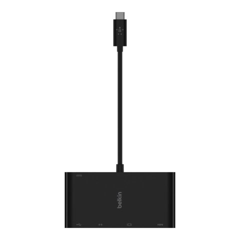 Docking Usb-c Belkin Avc004btbk A 1x Hdmi 4k 1xvga 1xusb-a 3.0 1x1gb Rj45 1xusb-c Pd 100w Color Negro