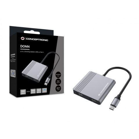Docking Usb-c Conceptronic Donn013 A 2xhdmi 1xusb-a 3.0 1xusb-c Carga Max 100w