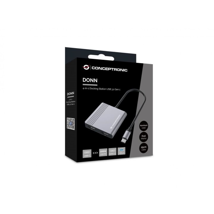 Docking Usb-c Conceptronic Donn013 A 2xhdmi 1xusb-a 3.0 1xusb-c Carga Max 100w