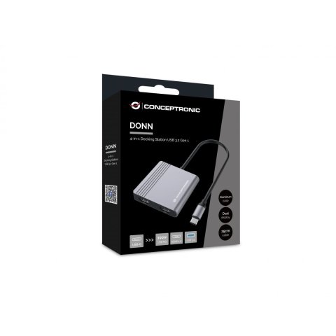 Docking Usb-c Conceptronic Donn013 A 2xhdmi 1xusb-a 3.0 1xusb-c Carga Max 100w