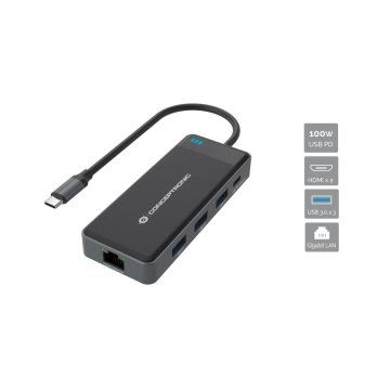 Docking Usb-c Conceptronic Donn14g A 2xhdmi 1xusb-c Pd 100w 3xusb-a 1xgb Rj45 2