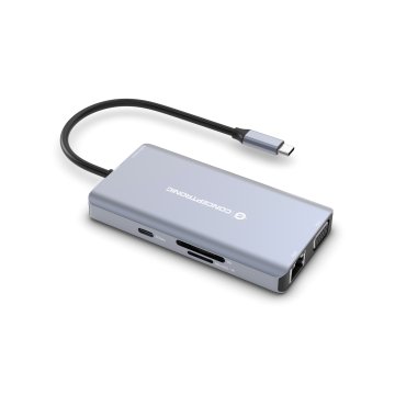 Docking Usb-c Conceptronic Donn20g 1xhdmi 4k 1xvga 3xusb-a 3.0 1xjack 1x1gb Rj45 1xlector De Tarjetas 1xusb-c Pd 100w 2