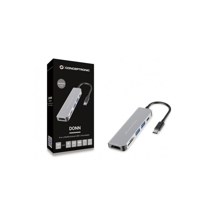 Docking Usb-c Conceptronic Donn02 A 1xhdmi 1xusb-c Pd 60w 2xusb-a 3,0 1xlector Sd 1xlector Microsd
