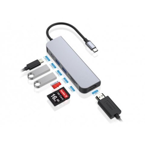 Docking Usb-c Conceptronic Donn02 A 1xhdmi 1xusb-c Pd 60w 2xusb-a 3,0 1xlector Sd 1xlector Microsd
