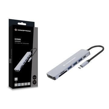 Docking Usb-c Conceptronic Donn19g 1xhdmi 3xusb-a 3.0 1xusb-c Pd 100w 1xlector Sd microsd 2