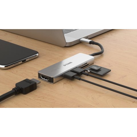 Docking Usb-c D-link Dub-m530 A 1xhdmi 4k 2xusb-a 3.0 1xlector De Tarjetas