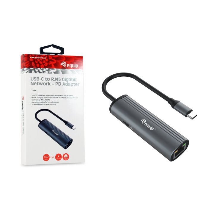 Adaptador Usb-c Equip 133486 A 1xusb-c Pd 100w 1x1gb Rj45 Wakeonlan