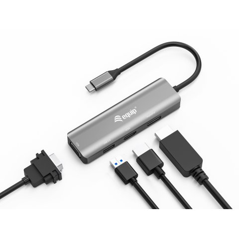 Docking Usb-c Equip 133485 A 1xhdmi 4k 1xdisplayport 4k 1xvga 1xusb-a 2.0