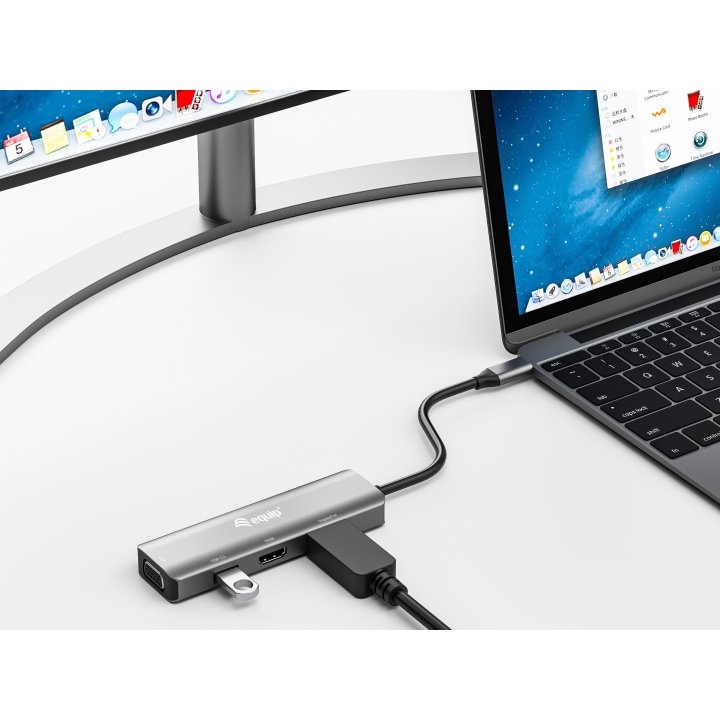 Docking Usb-c Equip 133485 A 1xhdmi 4k 1xdisplayport 4k 1xvga 1xusb-a 2.0