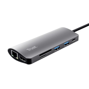 Docking Usb-c Trust Dalys Aluminium 23775 1xhdmi 1x1gb Rj45 1xlector De Tarjetas 1xusb-c 2xusb-a