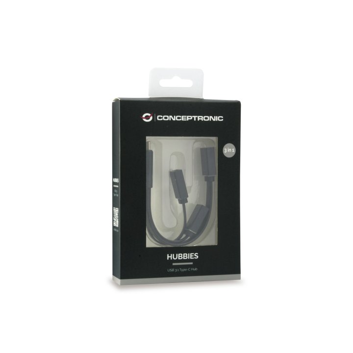 Hub Usb 3.1 Tipo C Conceptronic Hubbies 1 Puerto Usb 3.0 + 2 Puertos Usb 2.0 Color Negro