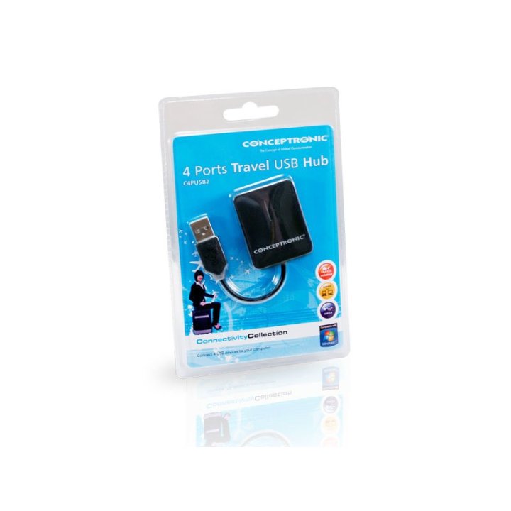 Hub Usb 2.0 Conceptronic C4pusb2_v3 A 4xusb-a 2.0 Mini Hub Pocket C05-129