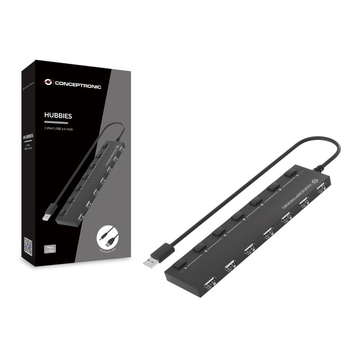 Hub Usb 2.0 Conceptronic Hubbies08 A 7xusb-a 2.0 Con Interruptores