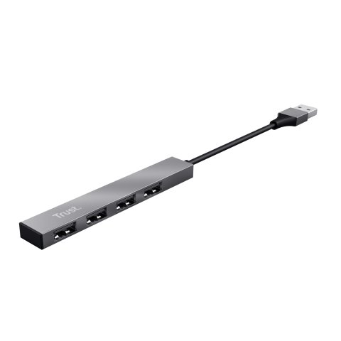 Hub Usb 2.0 Trust Halyx Aluminium A 4xusb-a 2.0 Diseño Metalico Y Compacto Hasta 480 Mbps 23786