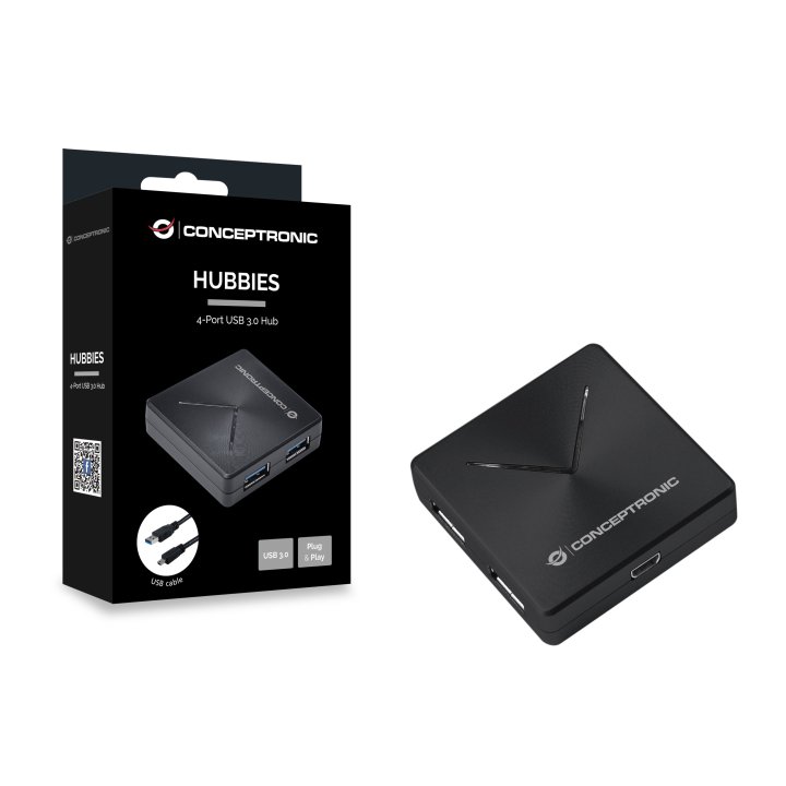 Hub Usb 3.0 Conceptronic Hubbies02b 4 Puertos Usb 3.0 Color Negro