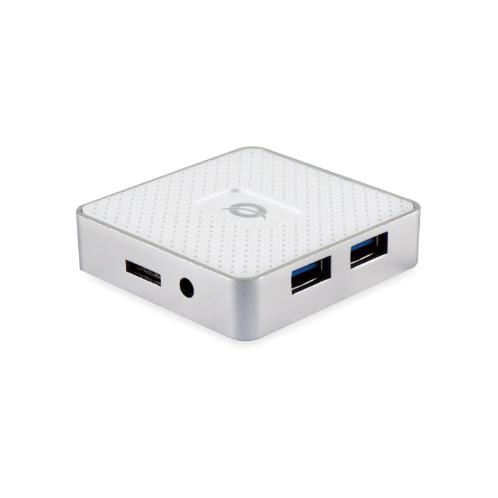 Hub Usb 3.0 Conceptronic Hubbies03w 4 Puertos Usb 3.0 Con Alimentador Color Blanco