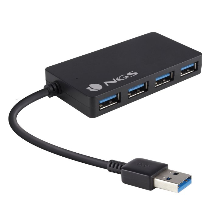 Hub Usb 3.0 Ngs 4 Puertos Color Negro