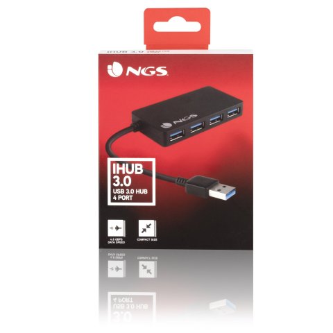 Hub Usb 3.0 Ngs 4 Puertos Color Negro