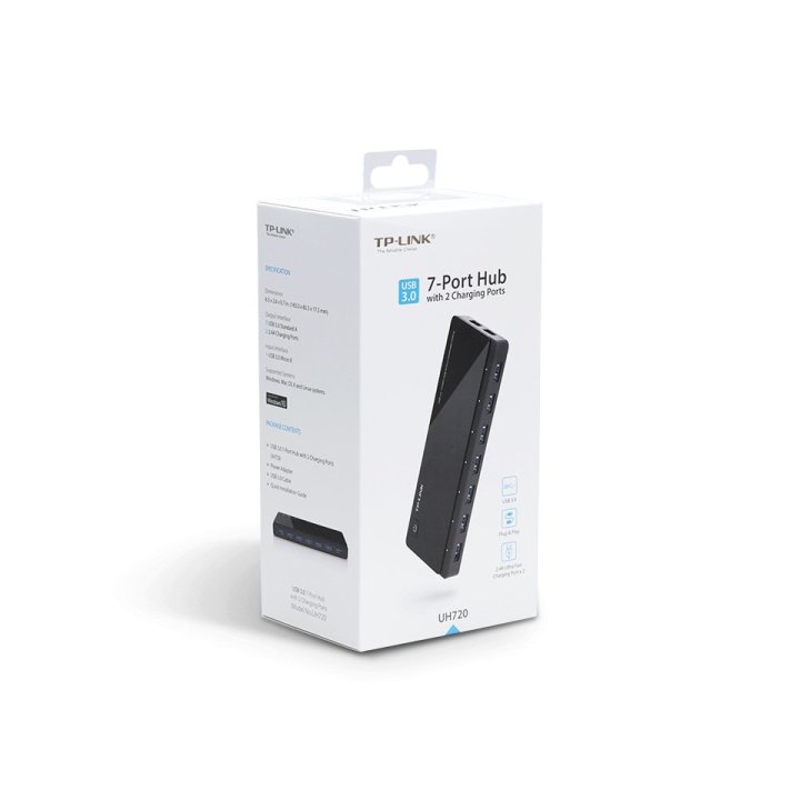 Hub Usb 3.0 Tp-link Uh720 Usb 3.0 7 Puertos + 2 Puertos De Carga Diseño Escritorio Con Adptador De Corriente