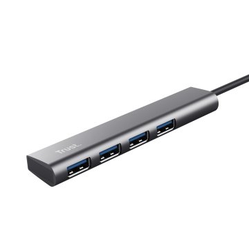 Hub Usb 3.2 Trust Halyx 24947 Usb-a 3.2 A 4 Puertos Usb-a 3.2 Acabado En Aluminio 2