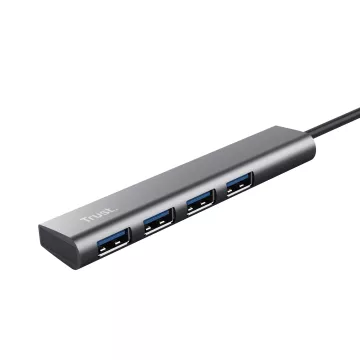 Hub Usb 3.2 Trust Halyx 24947 Usb-a 3.2 A 4 Puertos Usb-a 3.2 Acabado En Aluminio 2