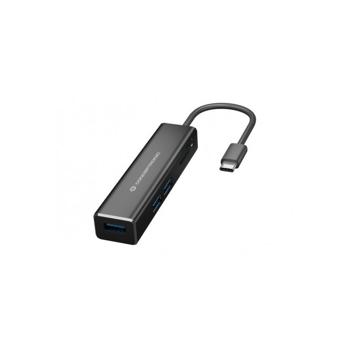 Hub 3.1 Usb-c Conceptronic Donn08 3 Puertos Usb 3.0 Y Lector Tarjetas Sd   Microsd