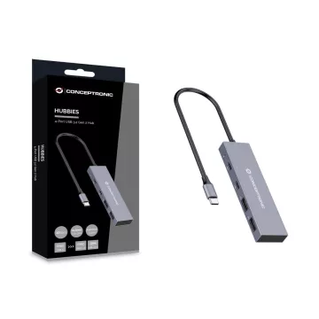 Hub Usb 3.2 Conceptronic Hubbies13g 2 Puertos Usb 3.2 Usb-c 2 Puertos Usb-a Carcasa De Aluminio 2