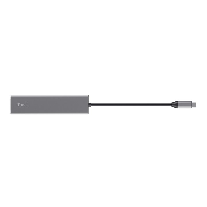 Hub Trust Halyx Aluminium Usb-c A 3 Puertos Usb-a Y Lector De Tarjetas (micro) Sd Diseño Metalico 24191