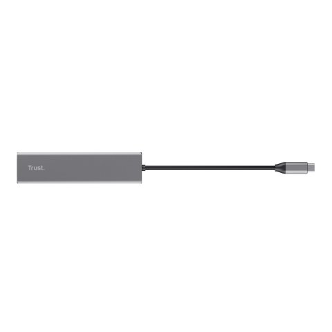 Hub Trust Halyx Aluminium Usb-c A 3 Puertos Usb-a Y Lector De Tarjetas (micro) Sd Diseño Metalico 24191