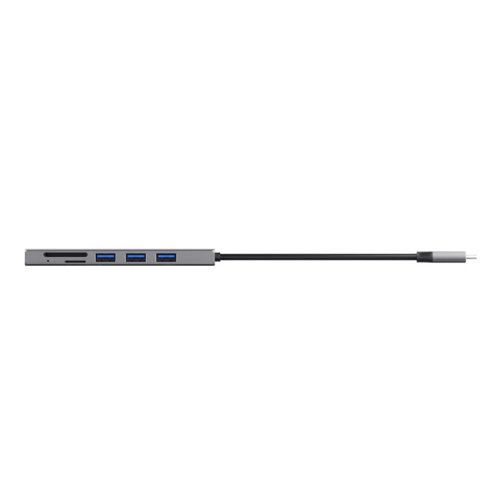 Hub Trust Halyx Aluminium Usb-c A 3 Puertos Usb-a Y Lector De Tarjetas (micro) Sd Diseño Metalico 24191