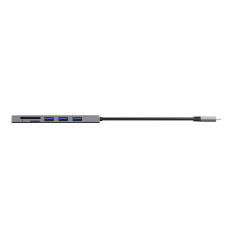 Hub Trust Halyx Aluminium Usb-c A 3 Puertos Usb-a Y Lector De Tarjetas (micro) Sd Diseño Metalico 24191
