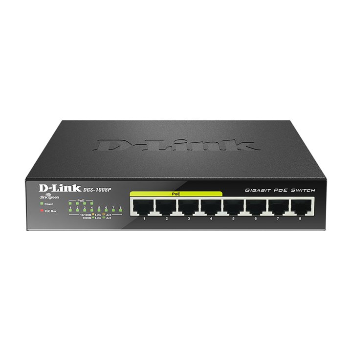 Switch No Gestionable D-link Dgs-1008p 8p Giga Con 4p Poe (52w) Sobremesa No Rack