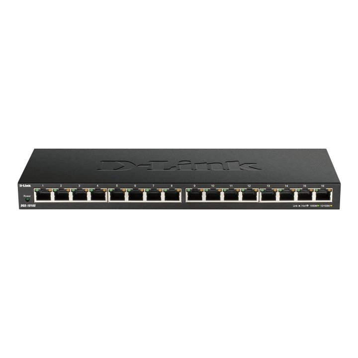 Switch No Gestionable D-link Dgs-1016s 16p Giga Low Profile Para Sobremesa - Pared O Instalaciones De Poco Espacio