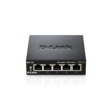 Switch No Gestionable D-link Dgs-105 5p Giga Carcasa Metal Igmp Snooping (iptv) Sobremesa No Rack    2