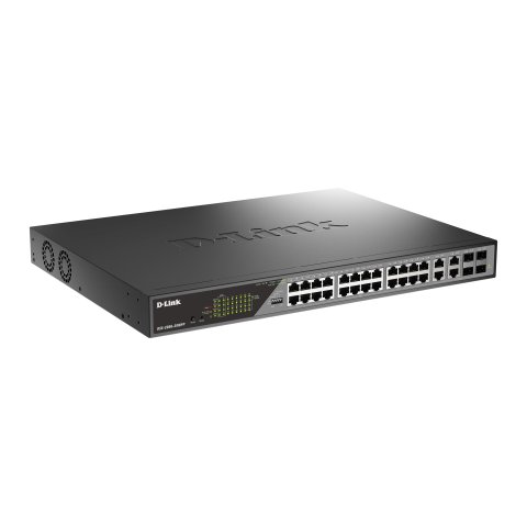Switch Gestionable D-link Dss-200g-28mp e 24x10 100 1000 Poe , 4xcombo 1000 Mbps Rack 19" 30wxpuerto