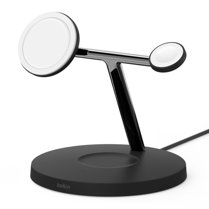 Base De Carga Powerhouse Belkin Wiz017vfbk Apple Watch, Iphone Magsafe 15w & Airpods Color Negro