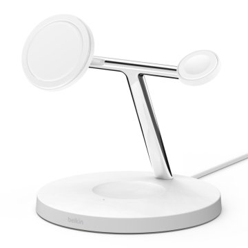 Base De Carga Powerhouse Belkin Wiz017vfwh Apple Watch, Iphone Magsafe 15w & Airpods Color Blanco 2