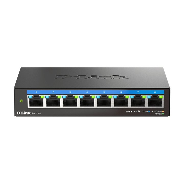 Switch No Gestionable Dlink Dms-108 8p Multigigabit 2,5g Carcasa Metalica Sobremesa No Rack