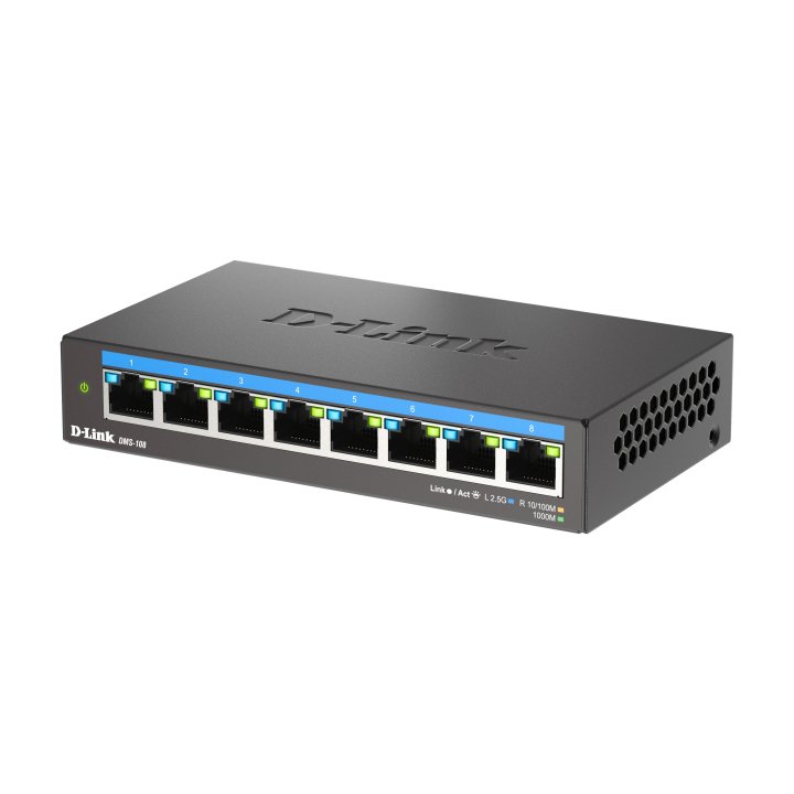 Switch No Gestionable Dlink Dms-108 8p Multigigabit 2,5g Carcasa Metalica Sobremesa No Rack