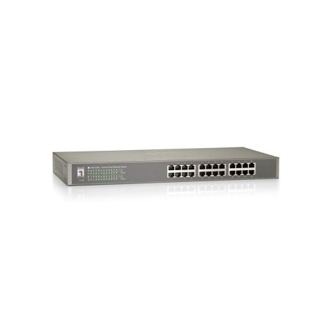 Switch Level One No Gestion 24 Puertos 10 100 Rack 19"