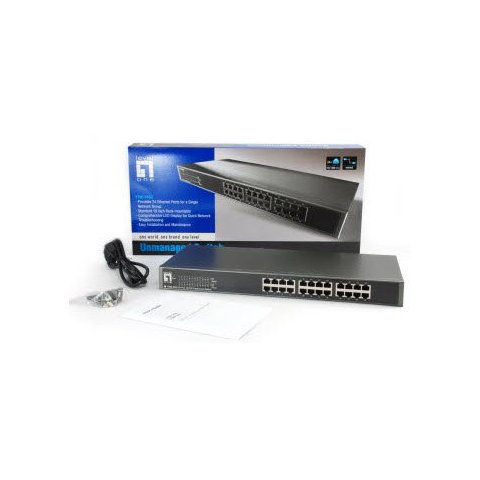 Switch Level One No Gestion 24 Puertos 10 100 Rack 19"