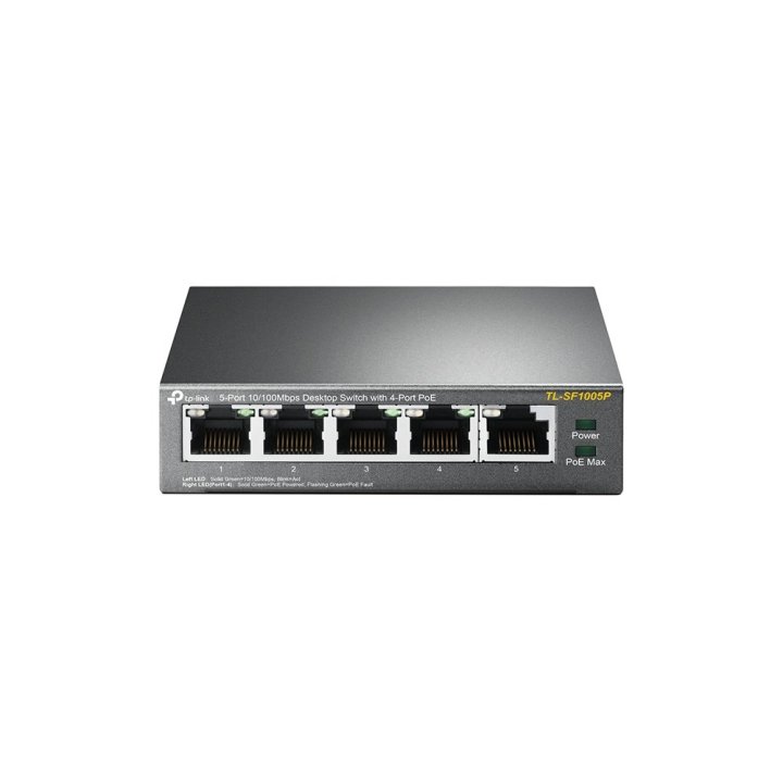 Switch No Gestionable Tp-link Sf1005p 5p Ethernet 4p Poe (58w) Sobremesa No Rack Carcasa Metalica