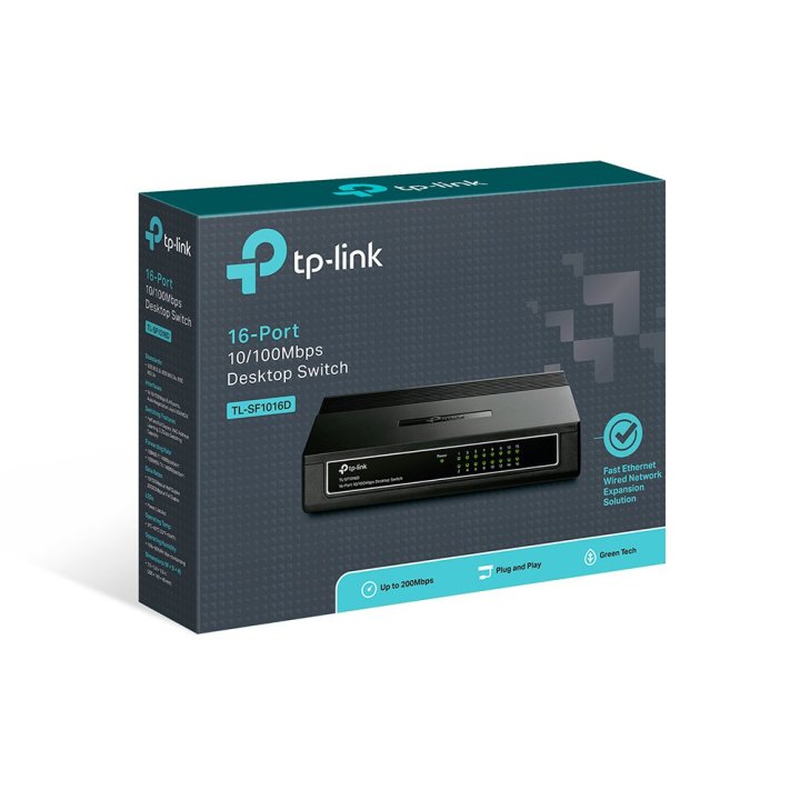 Switch No Gestionable Tp-link Sf1016d 16p Ethernet Sobremesa No Rack