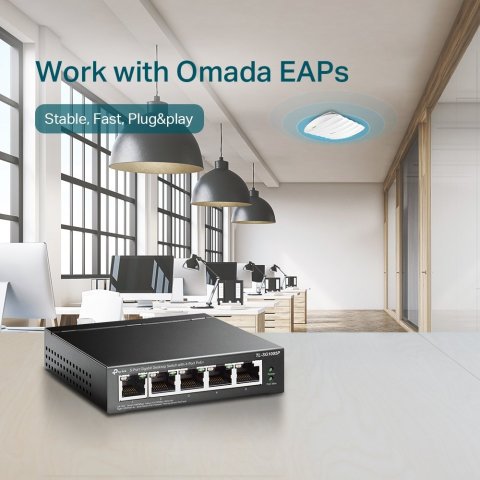 Switch No Gestionable Tp-link Sg1005p 5p Giga 4p Poe (56w) Sobremesa No Rack Carcasa Metalica