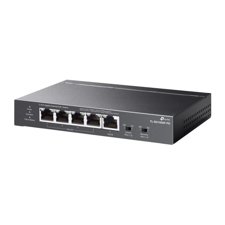 Switch No Gestionable Tp-link Sg1005p-pd 1p Giga Poe++ In Y 4p Poe+ Out Sobremesa No Rack Carcasa Metalica