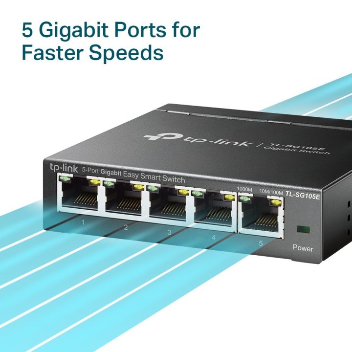 Switch Semigestionable Tp-link Sg105e 5p Giga Carcasa Metalica