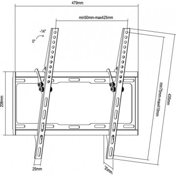 (km0) Soporte Pantalla 32"-55" Equip 650311 Inclinable 0º-14º Max 35kg Vesa Max 400x400 Cash30 2